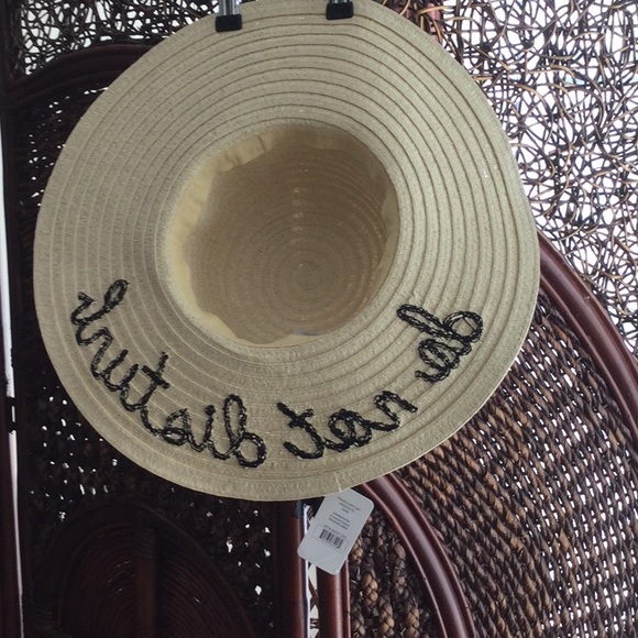 NWT " Do Not Disturb " Straw Hat / Embroidered 💃 - Picture 2 of 6